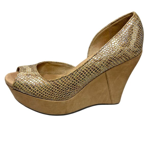 UGG Australia Toura Metallic Animal Print Peep-Toe D'Orsay Wedge - Picture 4 of 10